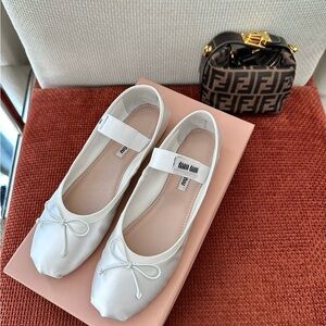 White Kids Ballet Flats